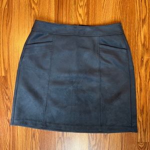 LOFT suede skirt in dark blue, size 4P